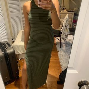 green striped maxi dress
